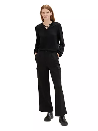 TOM TAILOR | Langarmshirt | schwarz